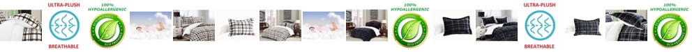 Elegant Comfort Plaid Micromink/Sherpa Reversible Down Alternative Microsuede 3 Pc Comforter Sets, Full/Queen